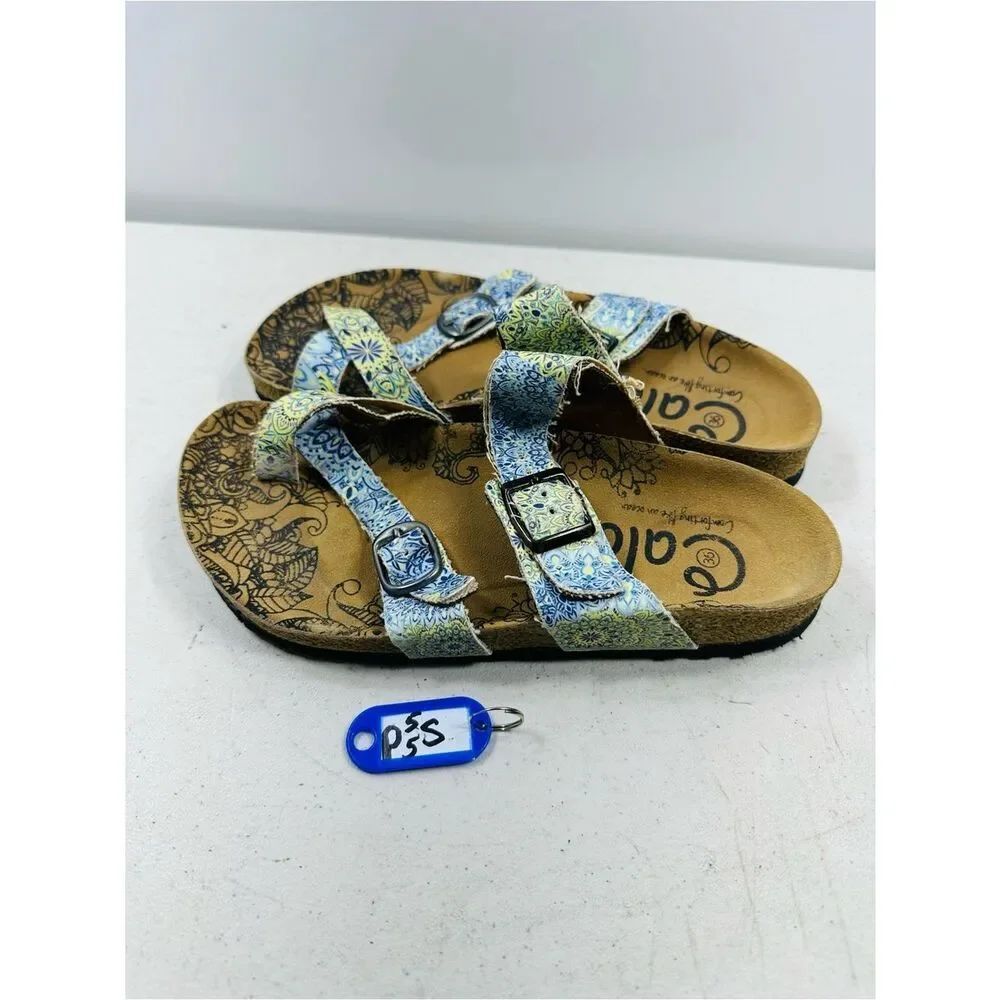 Calceo model CAL1007 light blue floral patterned sandals size 36-6